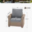 Canapé simple gris en osier avec accoudoirs doubles-116836060
