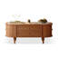 Table basse ovale en bois fritté brun 47,24 "+ bois massif + manufacturé