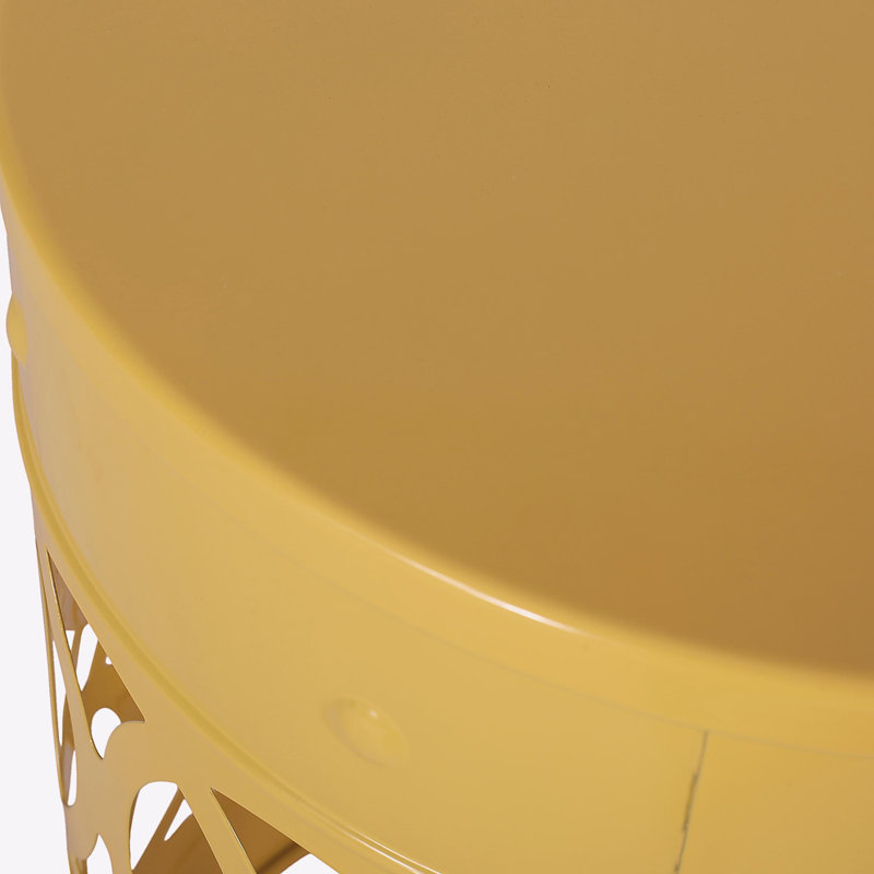Fashionable outdoor metal side table, Yellow