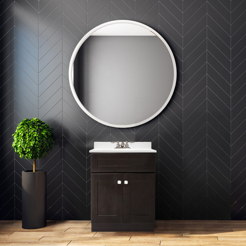25 Inch Bathroom Vanity with Top, Ready to Assemble, Sherwin Williams – Design House, 584722, Espresso, Solid White