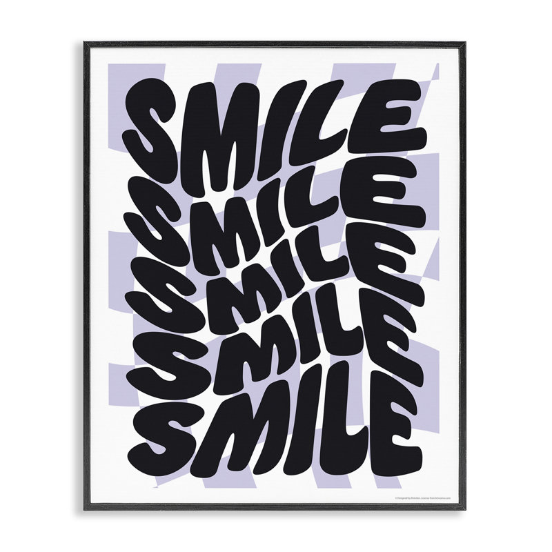 «Wavy Smile», estampe numérique par Reinders, Giclée encadrée noir minuit, H 20 po x l 16 po