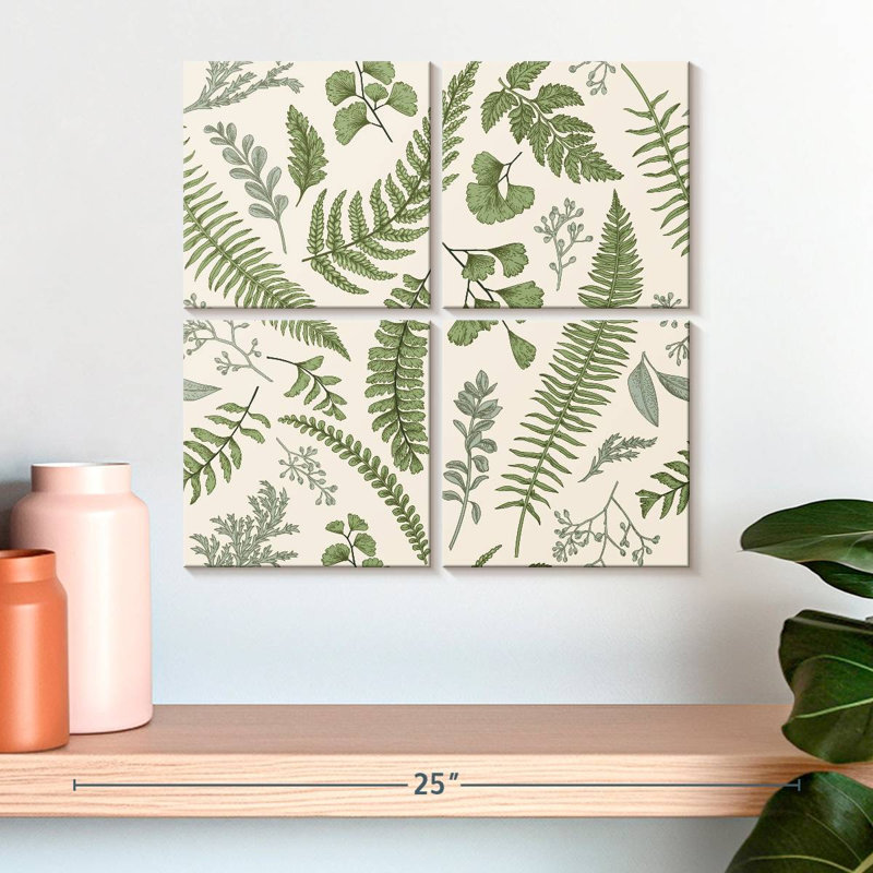 Motif de feuilles de plantes Harnek, H 18 po x l 18 po