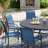 8-Person Round Patio Dining Set with 60" Dining Table and 8 Stackable PVC-coated polyester Chairs-762524936
