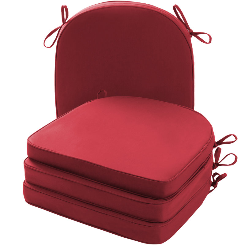 Outdoor Seat Cushion (Set of 4), Red