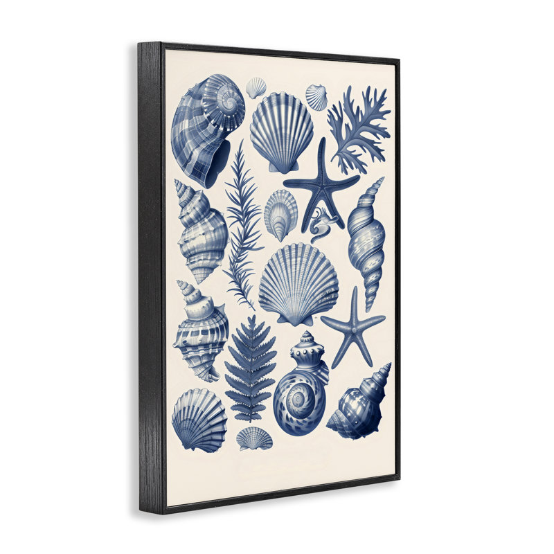 Collection Conch & Creature, estampe numérique, design par LSR Design Studio, H 18 po x l 12 po, Giclée encadrée noir minuit