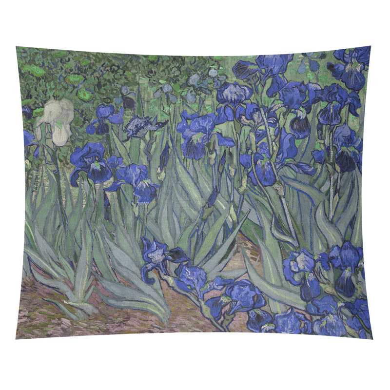 Tapisserie Iris, H 27,5 po x l 37,5 po, Intérieur, Vert pâle / bleu