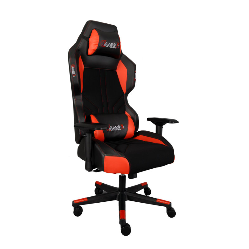Fauteuil de jeu inclinable et ergonomique en cuir East Urban Home, Rouge