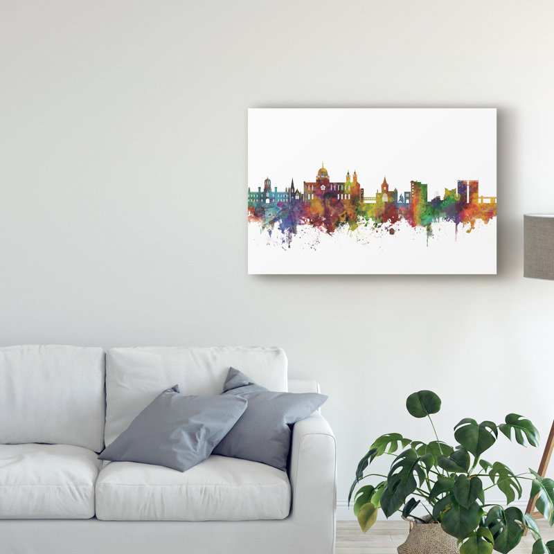 « galway ireland horizon ii », impression sur toile tendue en blanc, H 30 po x l 47 po x P 2 po