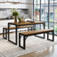 Ezzah Dining Set, Dining Table with Benches-680411278-746919459-746919456
