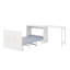 Lit simple escamotable avec commode et bureau escamotable, commode escamotable avec coussin pliable
