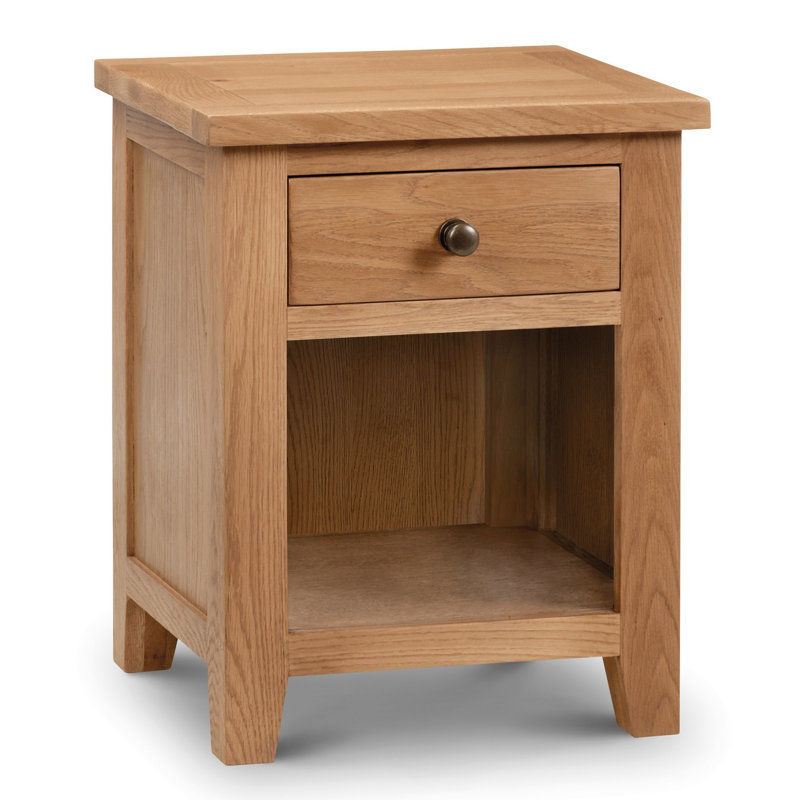 North Castle 48cm W Solid Wood Bedside Table