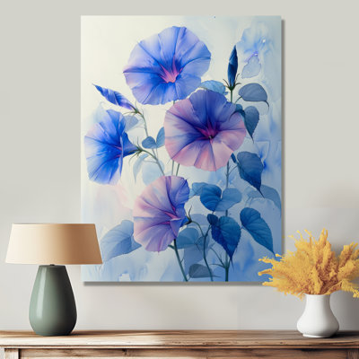 Garden Of Blue Morning Glory Bloom I - Morning Glory Wall Art Living Room