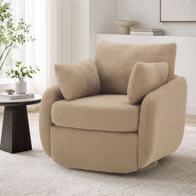 Chaise d'appoint moderne pivotante à 360 ° avec revêtement Sherpa Boucle