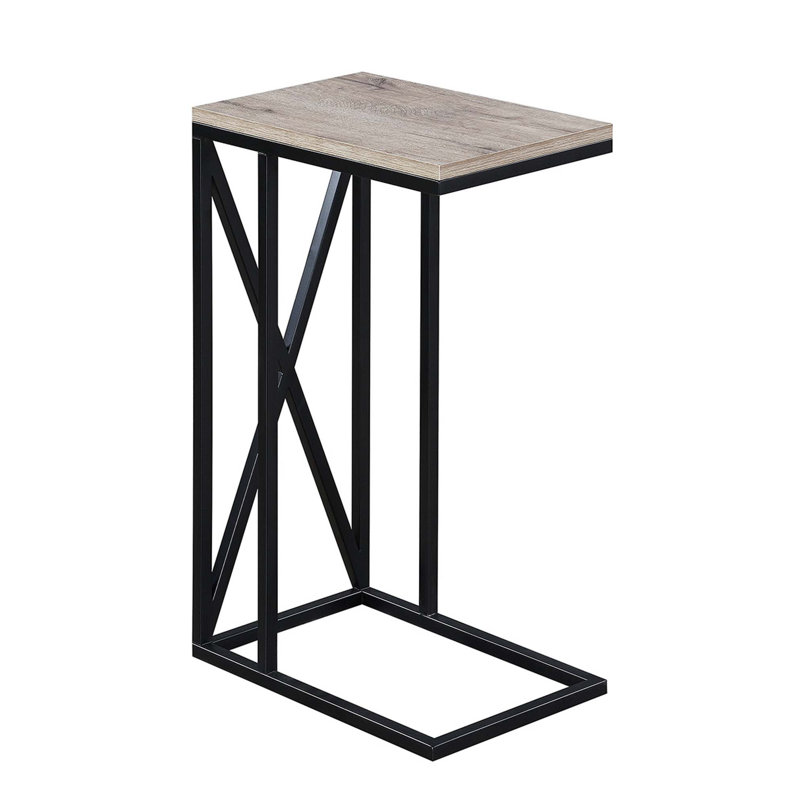 Adreauna 24.25'' Tall C End Table, Sandstone Top/Black Base