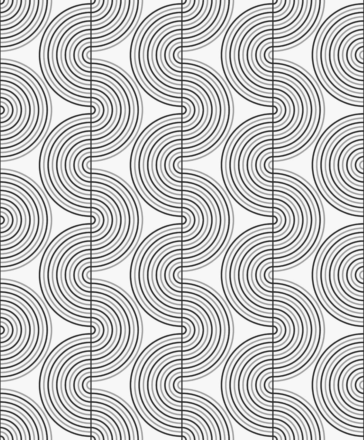 Cecile Mid-Century Peel & Stick Geometric Wallpaper, Silver