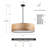 24 In. 5-light Wood Veneer Drum Chandelier 