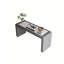 Bureau d'écriture 70,87 po en bois massif gris aggloméré, 3 tiroirs-486766120