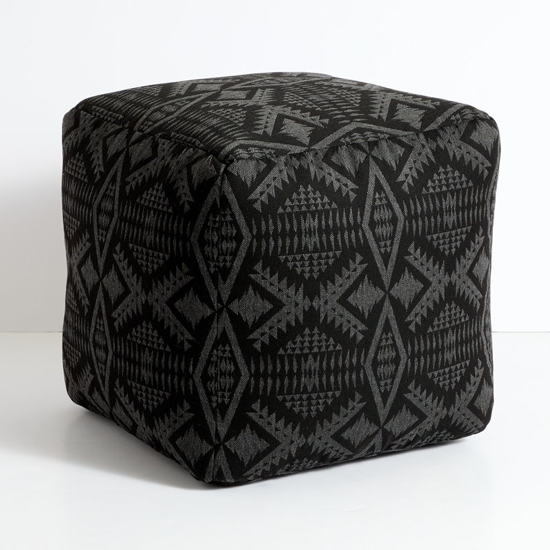 Repose-pieds d'extérieur avec coussin Sunbrella® Emberley, Noir