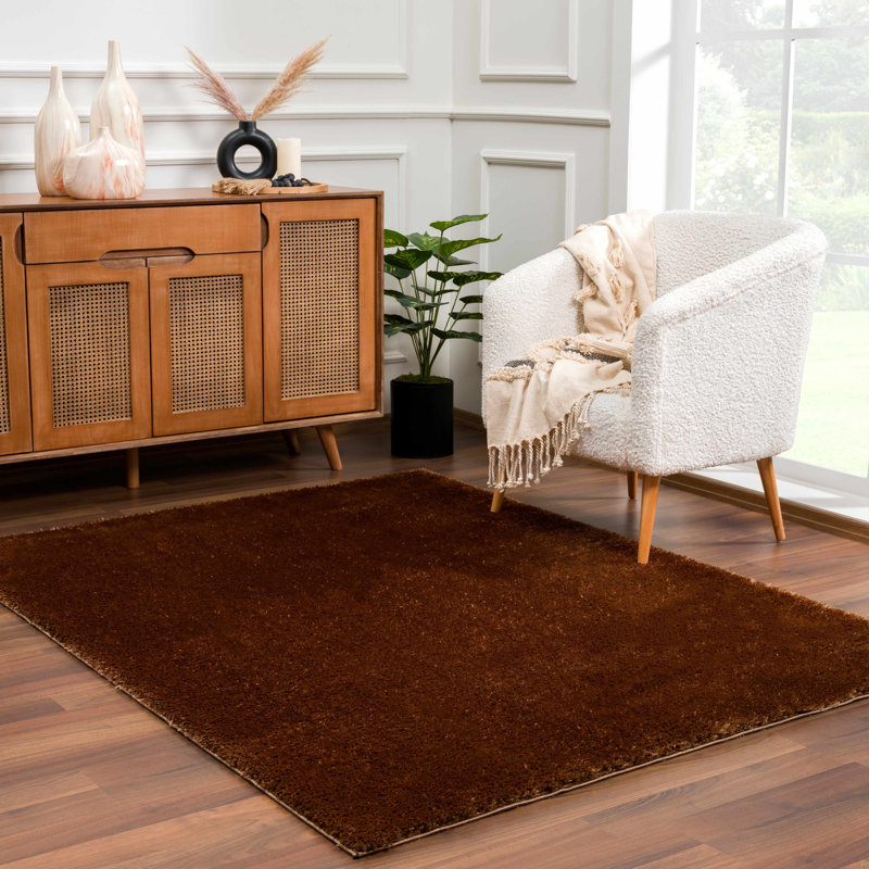 Tapis brun moelleux Kronos Performance, Rectangle 5 pi 3 po x 7 pi