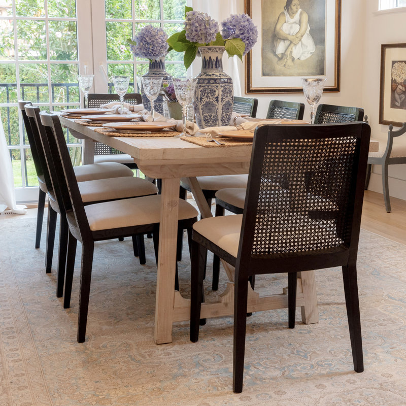 Furley 19" Wide Upholstered Dining Chair, Black Frame