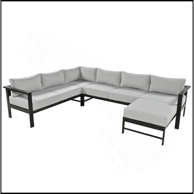 U-shaped multi-person outdoor sofa set, suitable for gardens, backyards, and balconies.