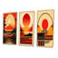 «Red Bold Sunset», 3 pièces sur toile-1680055424-1680055431