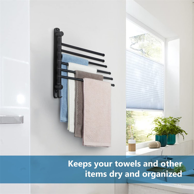 Gisbelle 35 cm L Towel Rack, Matte Black