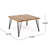 Rustic Backyard Coffee Table - Wood & Metal Frame, 32.5" W X D 18" H, 22.13Lb, Brilliance Frame With Top 32"X32"X17.48", Sparkle