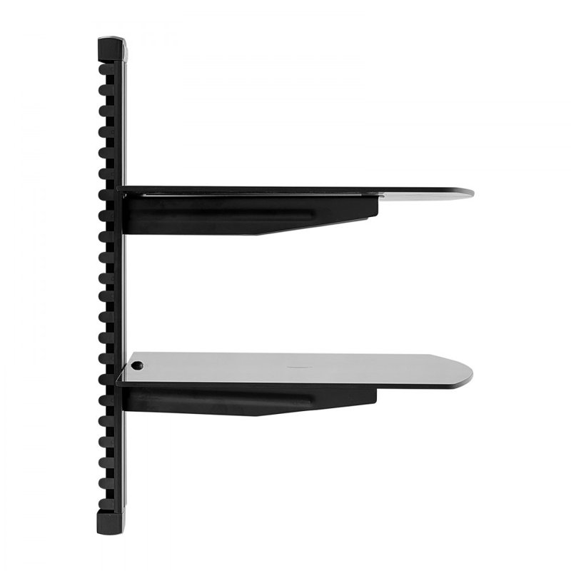 2 Tiers Wall Mounted AV Media Stand Adjustable Floating Projector Shelf, Design 2-Tier AV Media Stand Corner Shelf