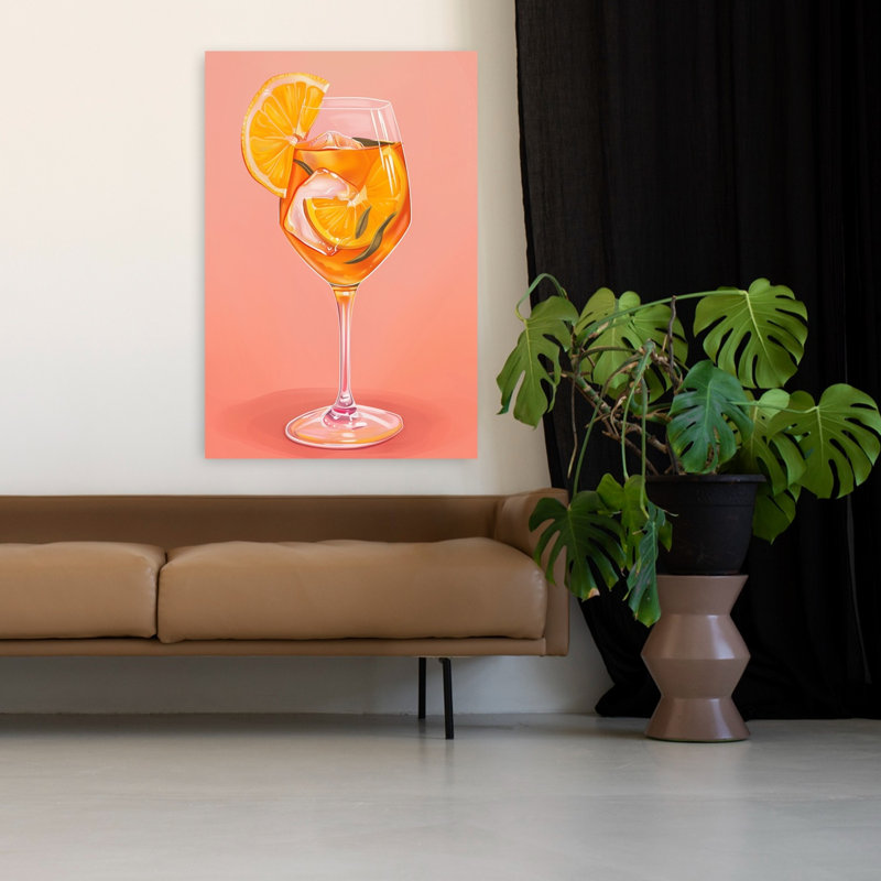 Orange Summer Spritz Classic Retro Vintage Coastal Fruit Wall Art, 48" H x 32" W