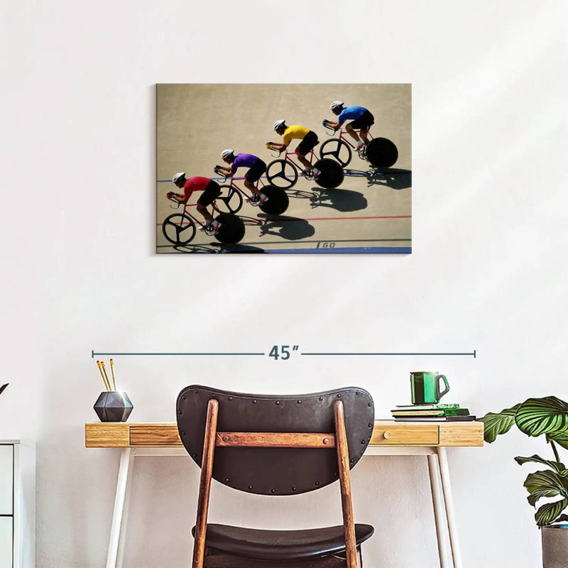 Male Track Cyclists, 20" H x 30" W