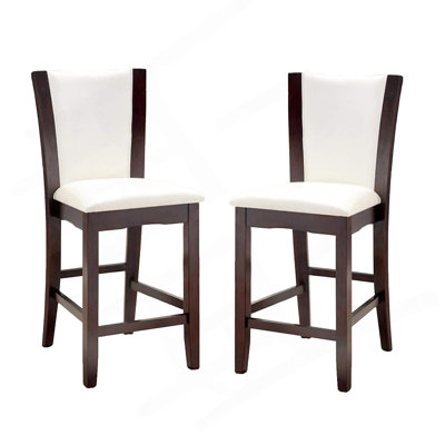 Mobilier de salle à manger de style contemporain et confortable à hauteur de comptoir 2 pièces cerise noire et cuirette