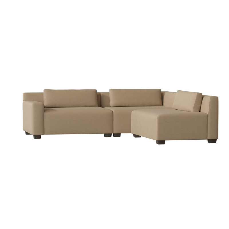 Alisa Chaise Sectional, Bella Black Performance Velvet, Brown Mahogany