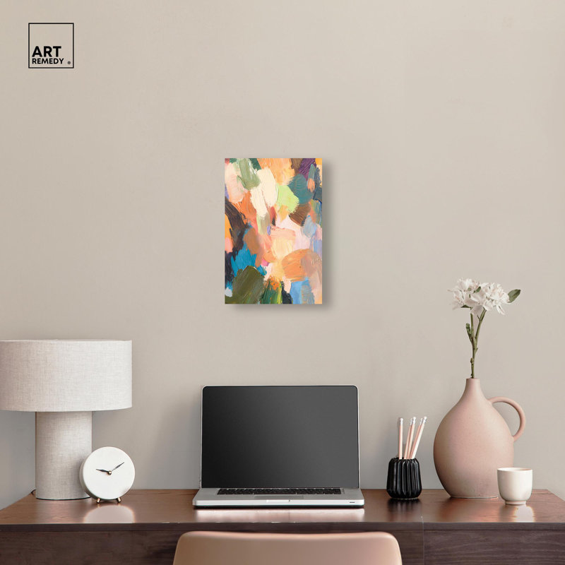 Surge chromatique III sur toile, abstrait coloré par Art Remedy, H 15 po x l 10 po, Toile tendue