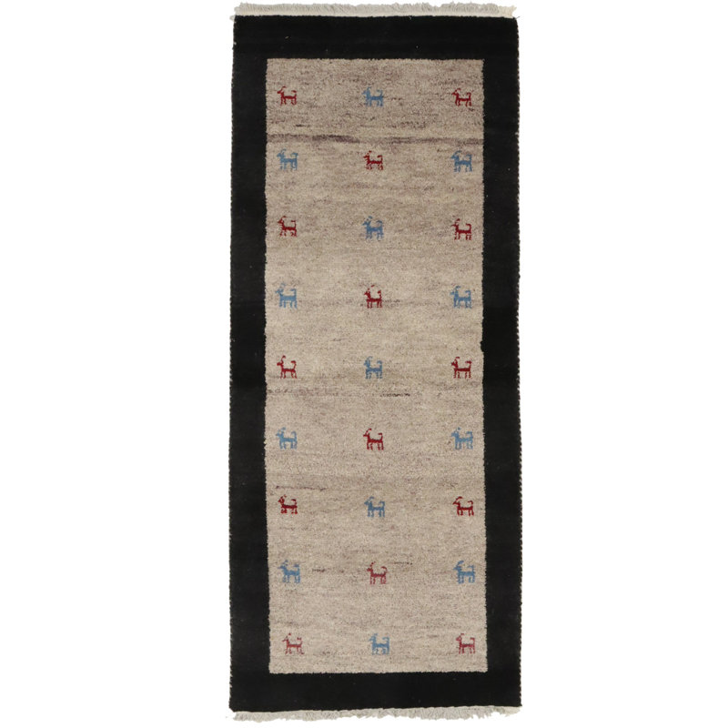Tapis beige tribal Indo Gabbeh 3X6
