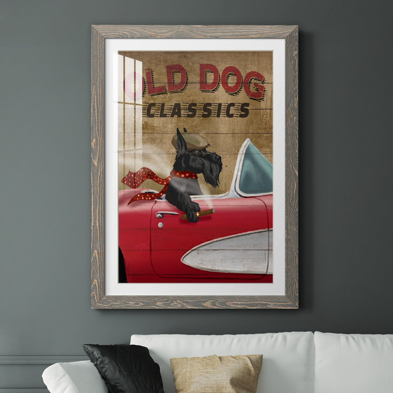 Old Dog Classics - impression encadrée, Encadré gris, H 44 po x l 31 po x P 1 po
