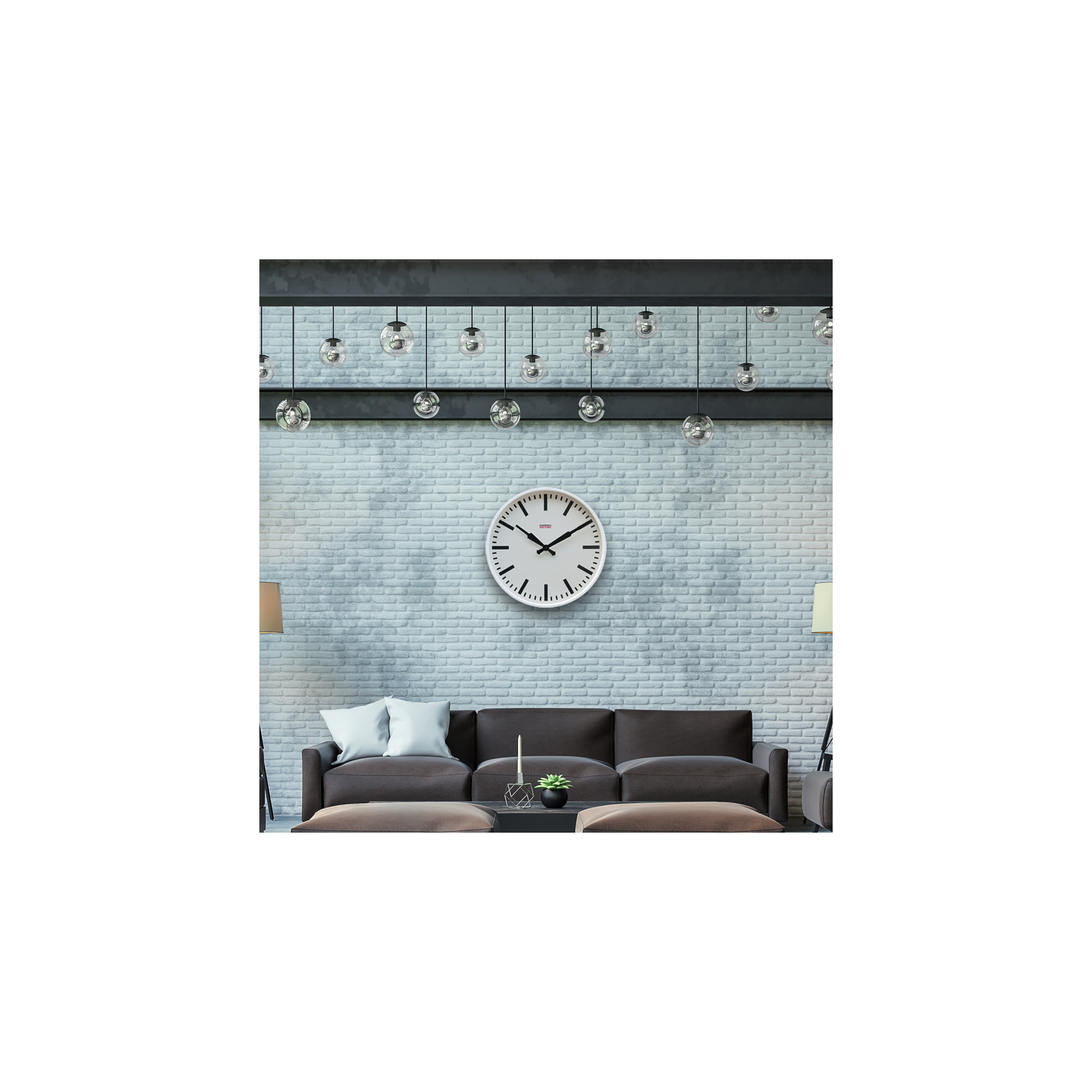 12'' Metal Wall Clock, White