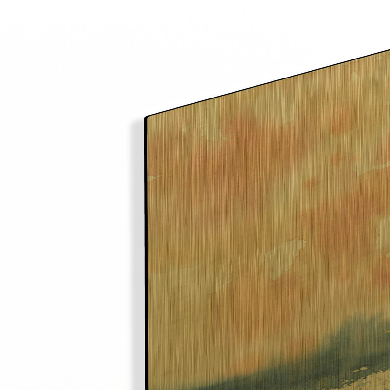 «Sunrise Seascape I» par Katrina Pete, art mural en métal doré, 12 po x 16 po, 12 po x 16 po