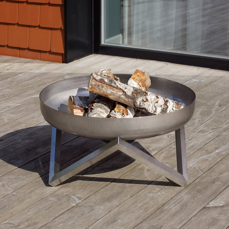 Round Fire Pit, Silver