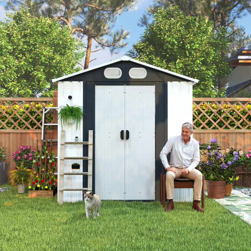 Rangement verrouillable moderne en métal durable de 6 pi x 8 pi pour la cour arrière