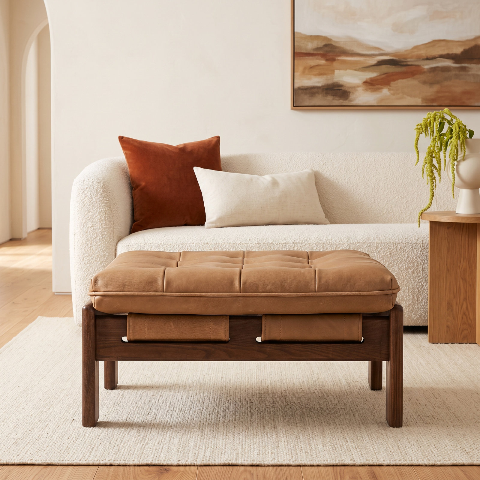 Marissa 27" Ottoman, Taupe
