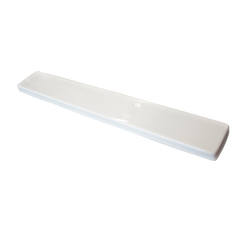 21" Wave Cultured Marble Universal Side Splash in Solid White for 22"-Deep Vanity Top