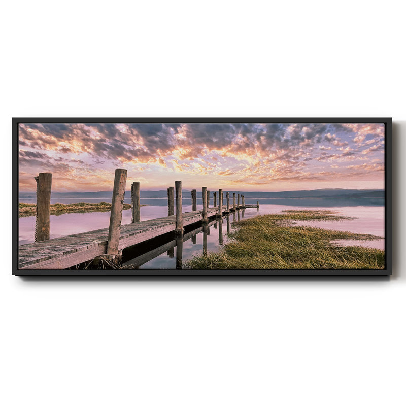 Ciel encadré sur toile, H 12 po x l 30 po x P 1,5 po, Noir