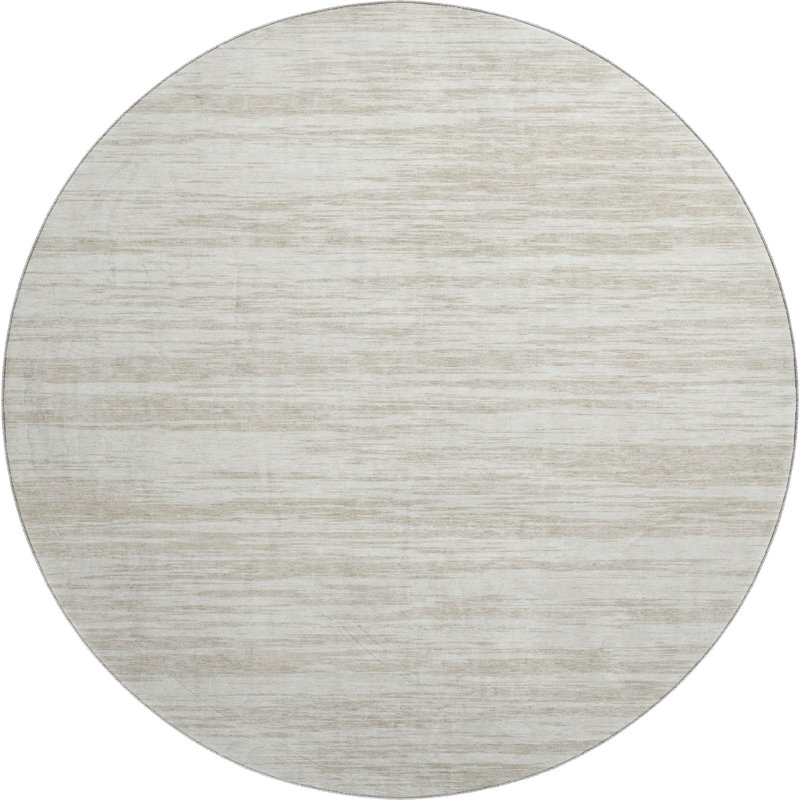 Premium Machine Washable Prisco Ivory Rug, Round 8'
