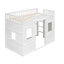 Lit mezzanine simple avec échelle - blanc-113955670-113955673