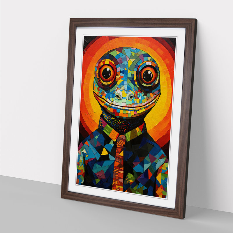 Gecko Constructivism - Framed Print, 64cm H x 46cm W, Walnut Framed