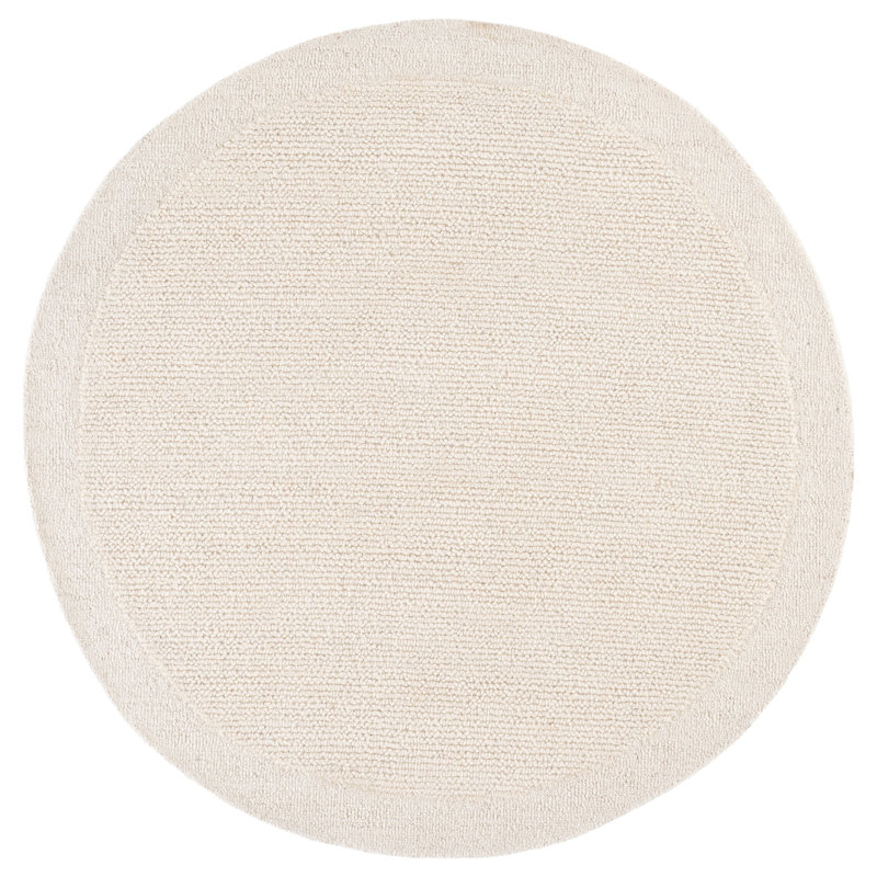 Novelty Hand Tufted Wool Solid Color Indoor Rug, Round 5'