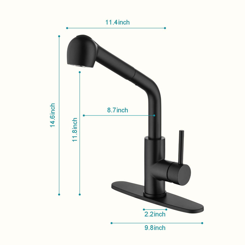 Robinets de cuisine, Noir mat