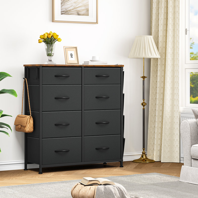 Ardale 85.6cm W 8 - Drawer Chest of Drawers, Black