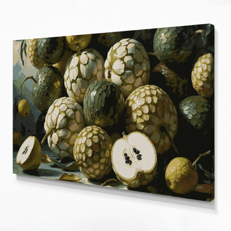 «Fruit Cherimoya Brown», art mural sur toile, H 11 po x l 14 po